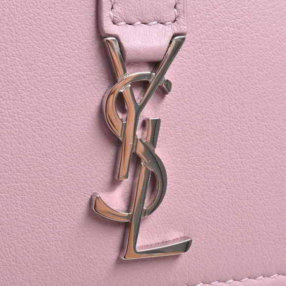Saint Laurent Leather Tiny Wallet Tri-fold Compact Wallet Pink - Picture 7 of 8